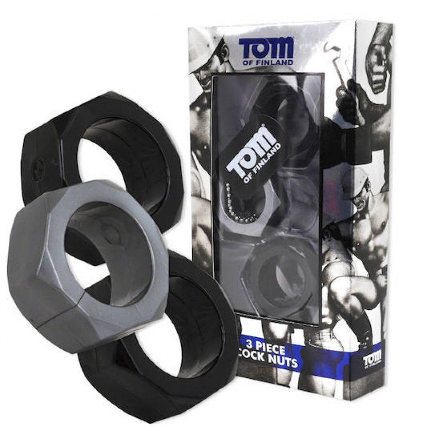 This set of stretch to fit cock rings work great as cock rin... TOF - 3 Piece Cock Nuts photo-14