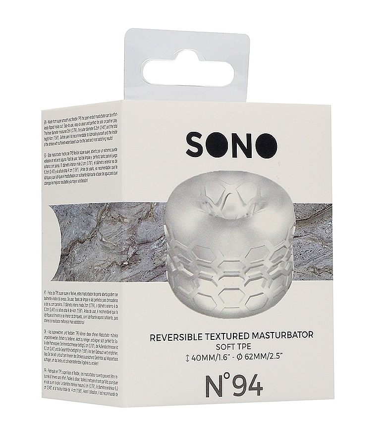 Made from super-smooth and flexible TPE the open-ended mastu... Sono - #94 Reversible Masturbator - Clear photo-5