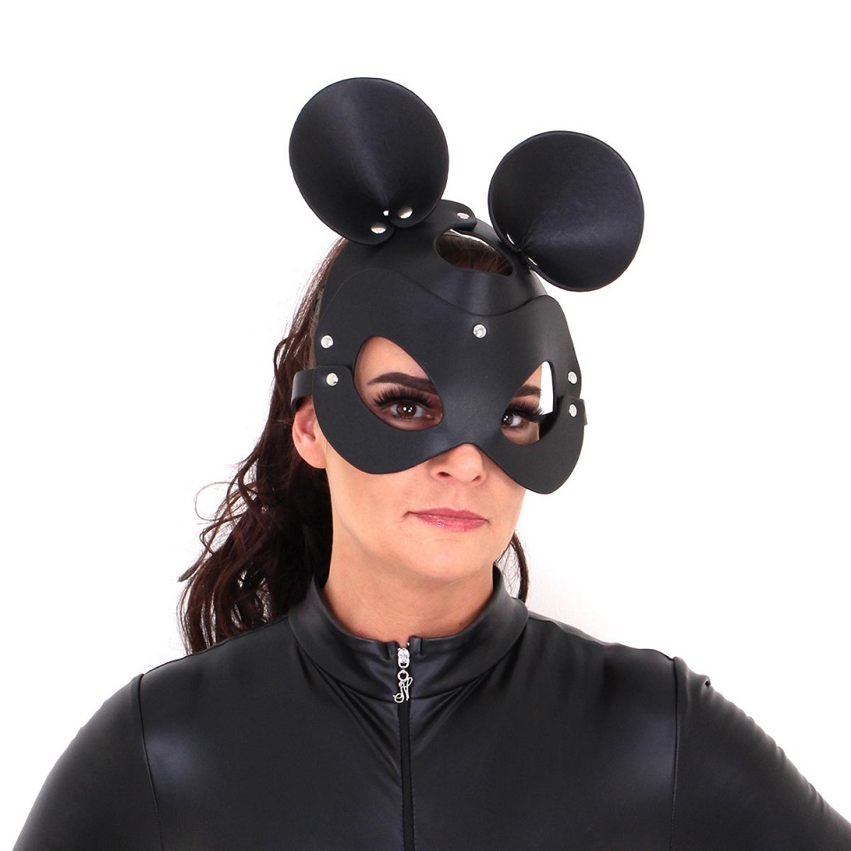 PU Leather mask "Mouse" for role-playing, for part... Kiotos - Mouse Eye Mask - Black photo-9