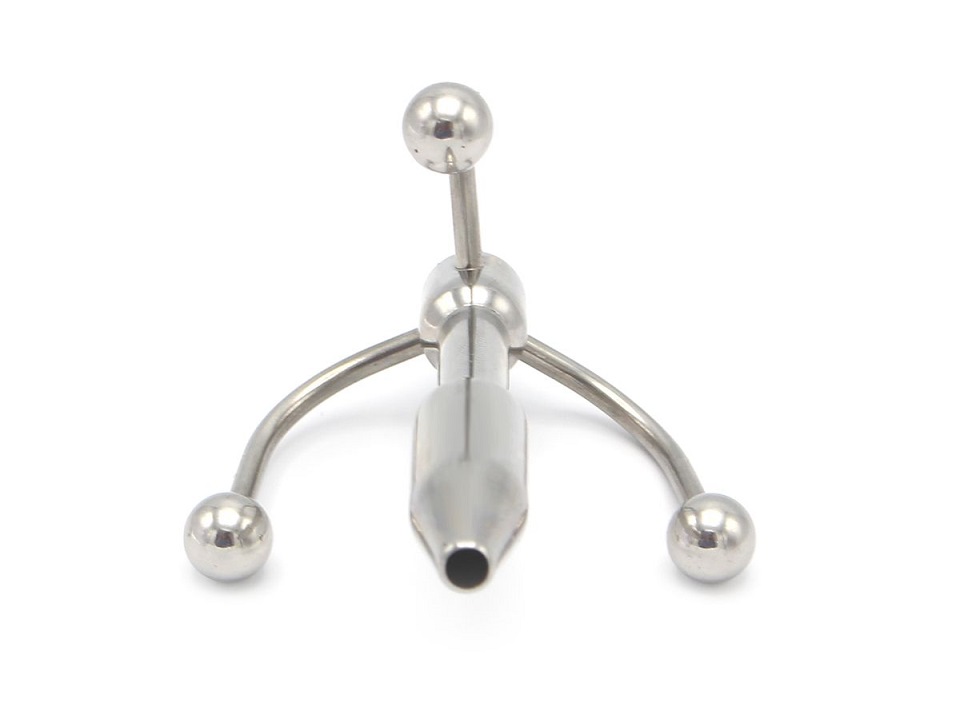 The amazing stainless steel penis plug is shaped like a grap... Kiotos - Hollow Grappling Cock Hook photo-7
