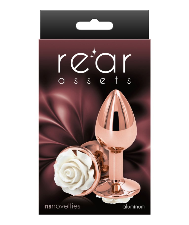 Lightweight, chrome-plated Anal toys designed for visual and... NS Novelties - Rose Buttplug S - White photo-2