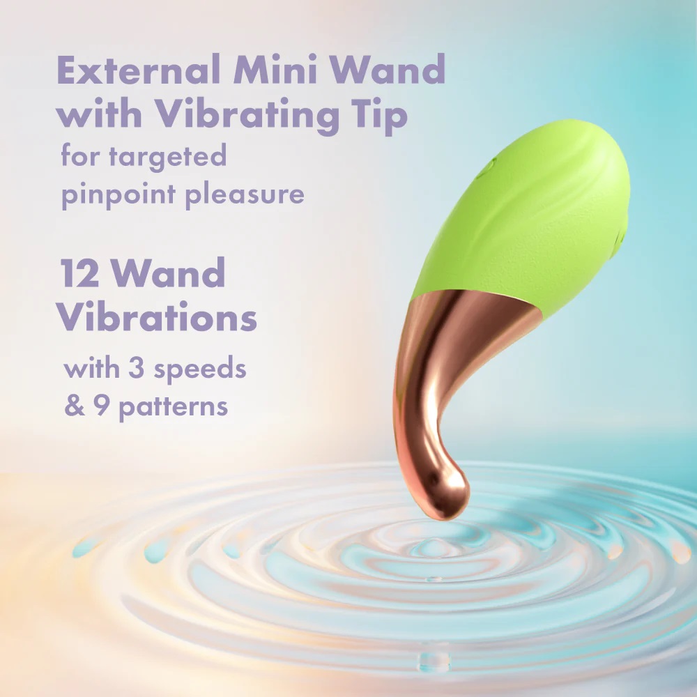 Blooming Bliss is filled with a world of fun surprises! This... Play With Me - Blooming Bliss Vibro Wand & Egg - Green photo-3