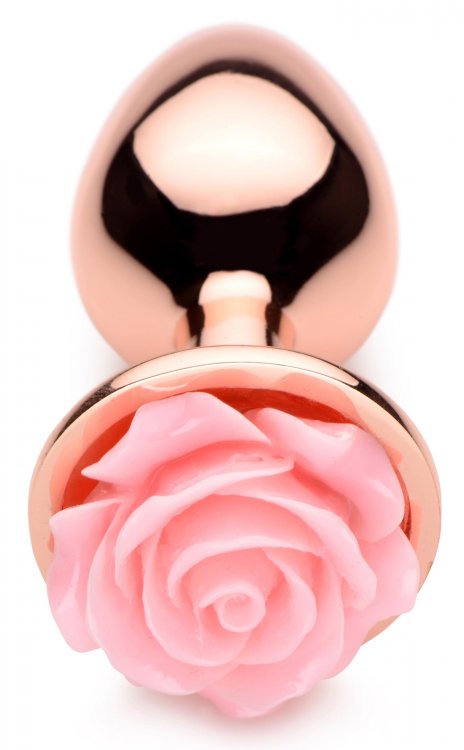 Enjoy this gorgeous rose-gold anal plug topped with a delica... Booty Sparks - Gold Anal Plug S - Pink photo-4