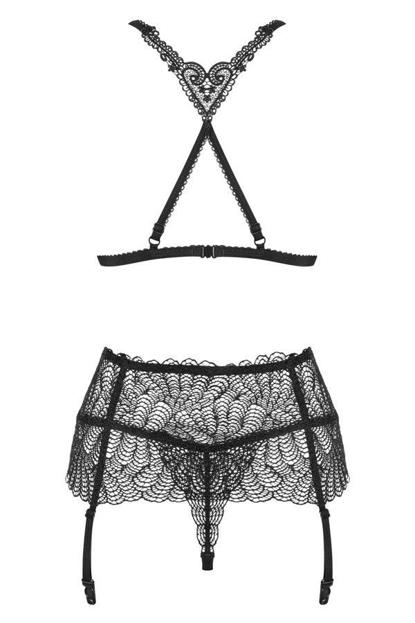 Are you feminine, sensual, delicate and a little bit frivolo... Obsessive - Chiccanta 3 pcs Set - Black - S/M photo-8