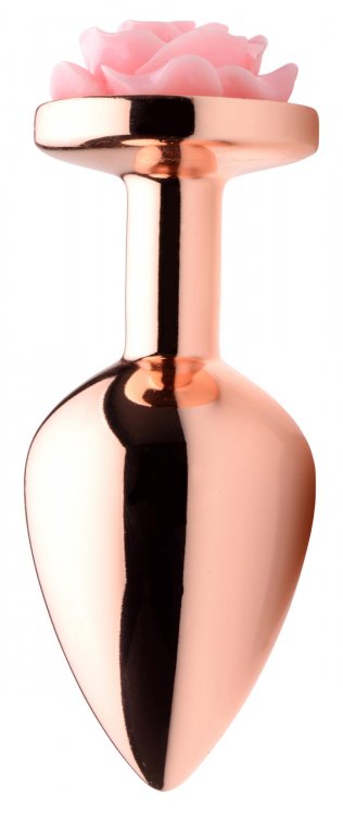 Enjoy this gorgeous rose-gold anal plug topped with a delica... Booty Sparks - Gold Anal Plug M - Pink photo-3