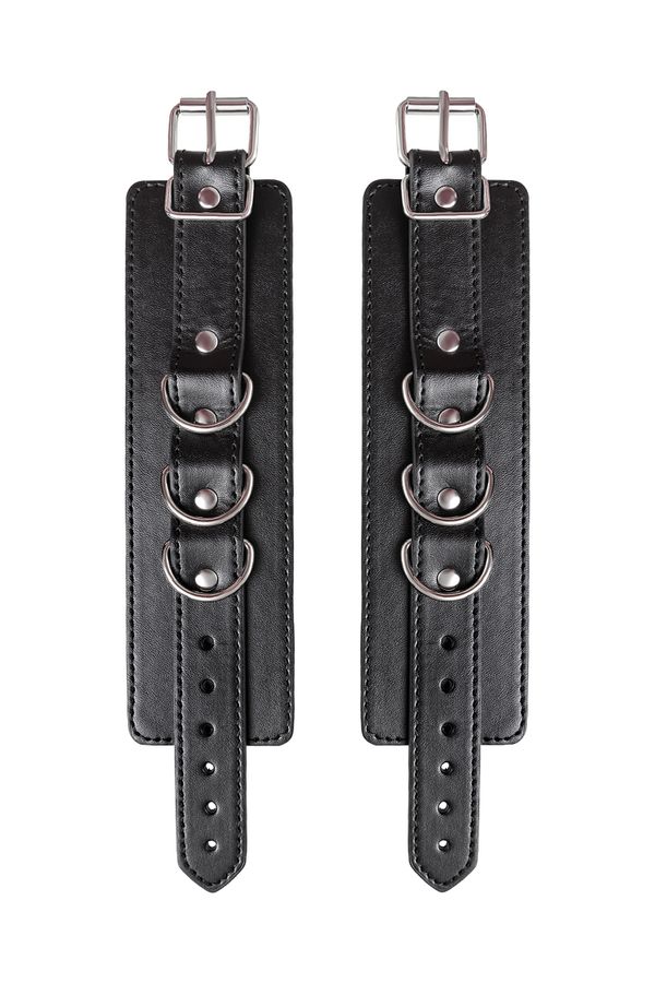 Cuffs are made of genuine leather with a velour lining. Nick... Anonymo - Handcuffs - Black photo-9