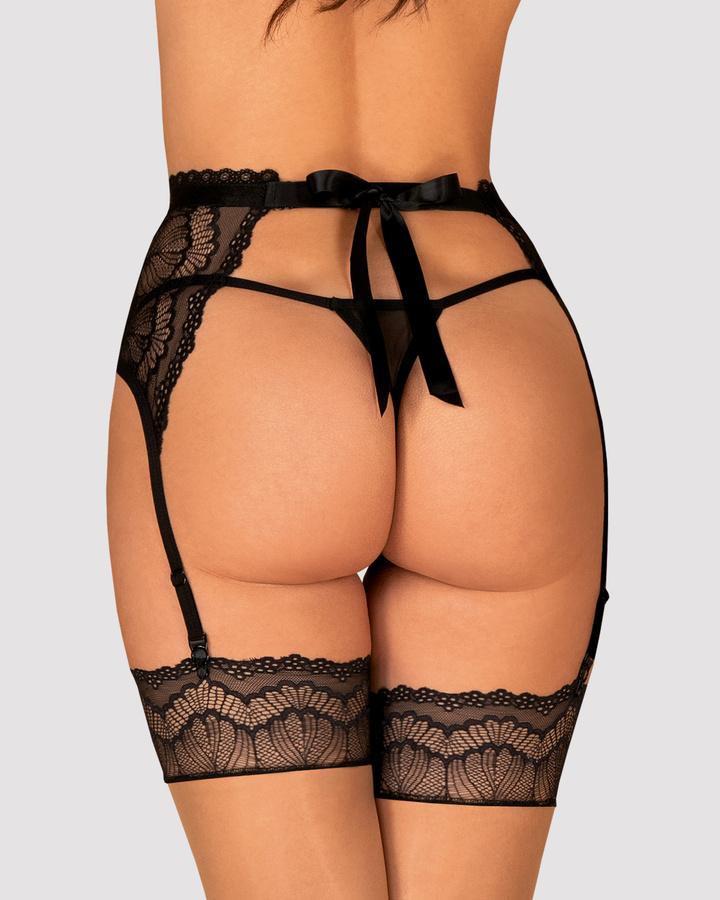 It ignites the senses, tempts and intrigues. It stimulates t... Obsessive - Isabellia Garter Belt - Black - S/M photo-2