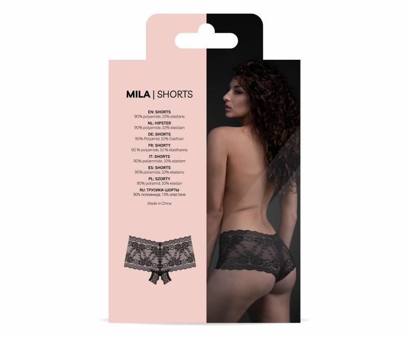 These crotchless lace briefs fit beautifully. The mid-rise b... Underneath - Mila Crotchless Briefs - Black - L/XL photo-6