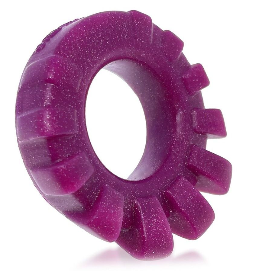 The rubbery nubs squiggle around as you JO or play…they are ... Oxballs - Cock Lug Lugged Cockring - Plum photo-3