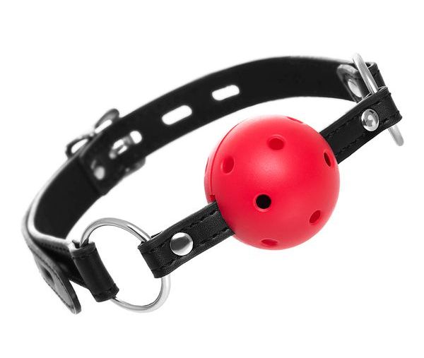 The best remedy for chatter in bed is a stylish and daring g... Anonymo - Ball Gag - Red photo-4