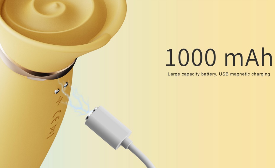 Enjoy dual stimulation with powerful suction that surrounds ... Zalo - Rose Thruster Rabbit Vibrator - Lemon Yellow photo-12