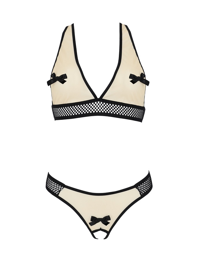 Beautiful lingerie with a sensual accent? Nobody will pass b... Passion - Viena Set - Beige - S/M photo-6