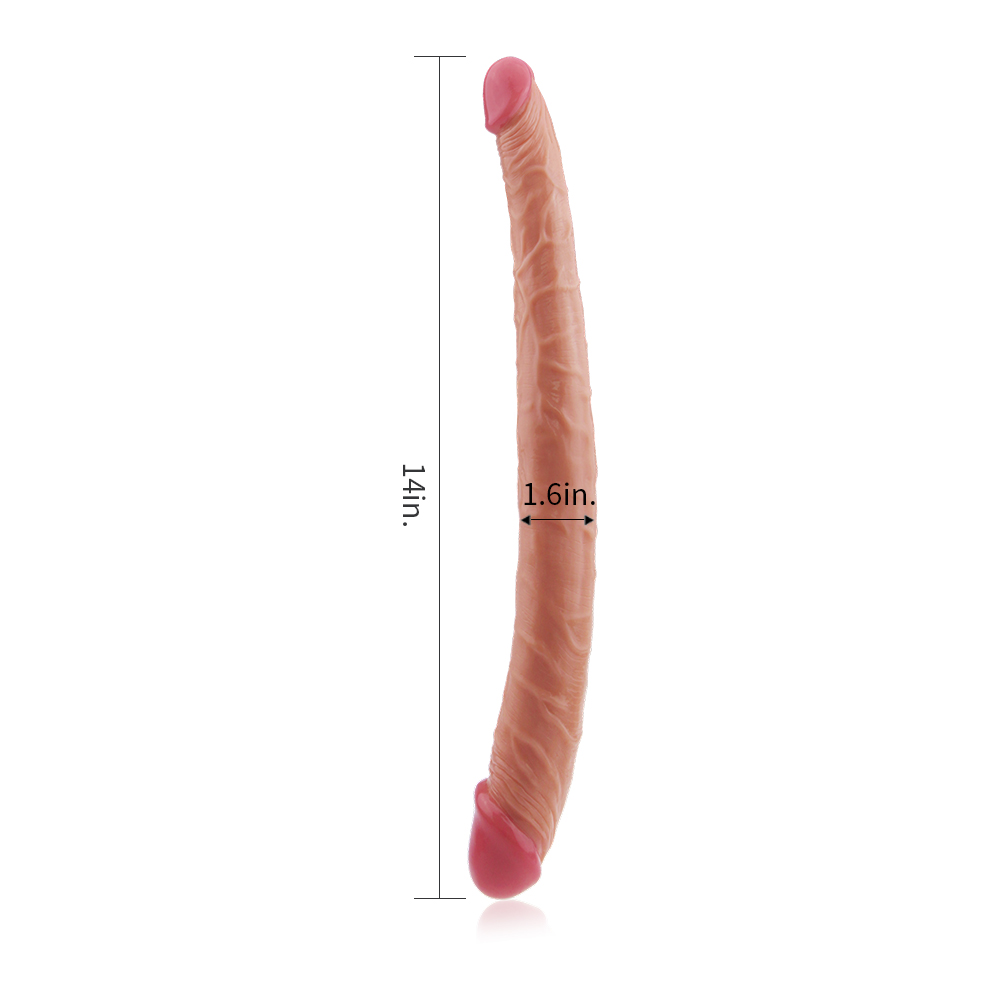 Realistic double ended dildo for solo and shared play for bo... Lovetoy - King Size Ladykiller Double Dildo - Skin photo-8