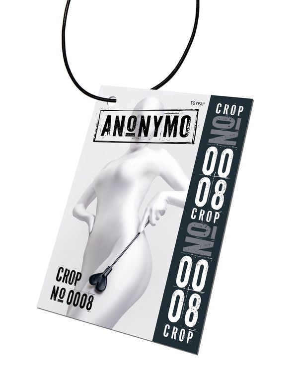 Crop from PU leather with heart end Anonymo - Crop 0008 - Black photo-7