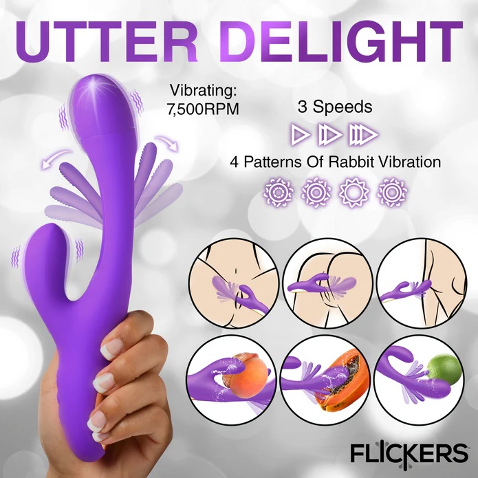 This powerful, sexy, Tri-Flick rabbit vibrator hits all the ... Inmi - Tri-Flick Rabbit Vibe - Purple photo-5
