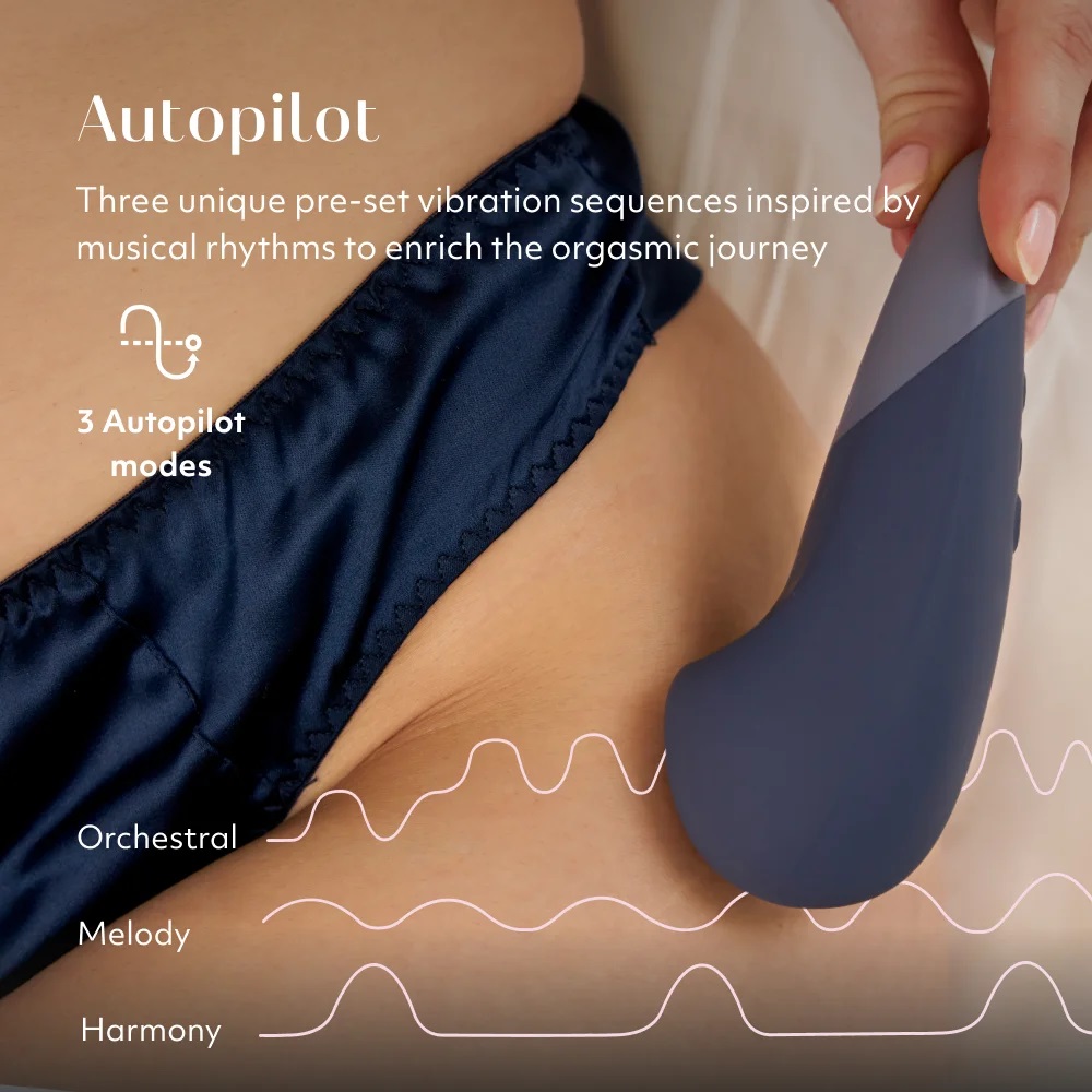 Noiseless vibrator offering a new kind of sensation with Ult... Womanizer - Vibe UltraWave Clitoral Vibrator - Dark Blue photo-6