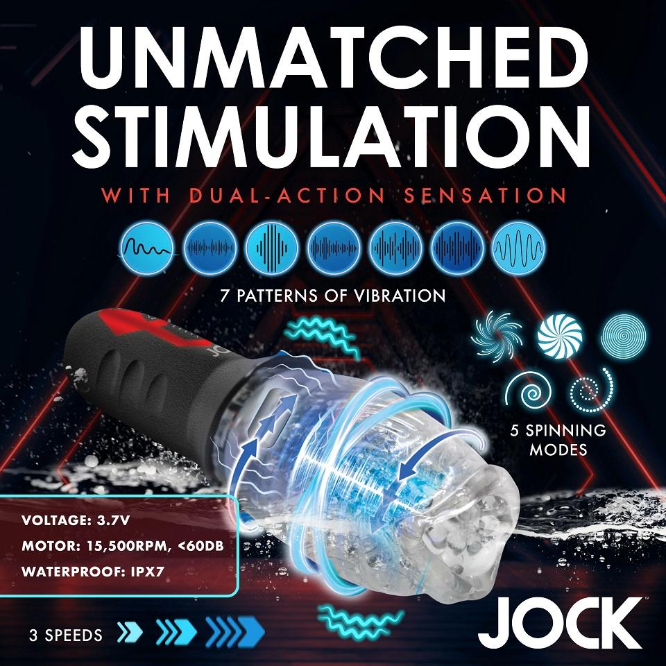 It's time to harness the ultimate tool for epic self-ple... Jock - Spinning Vibro Masturbator - Black photo-5