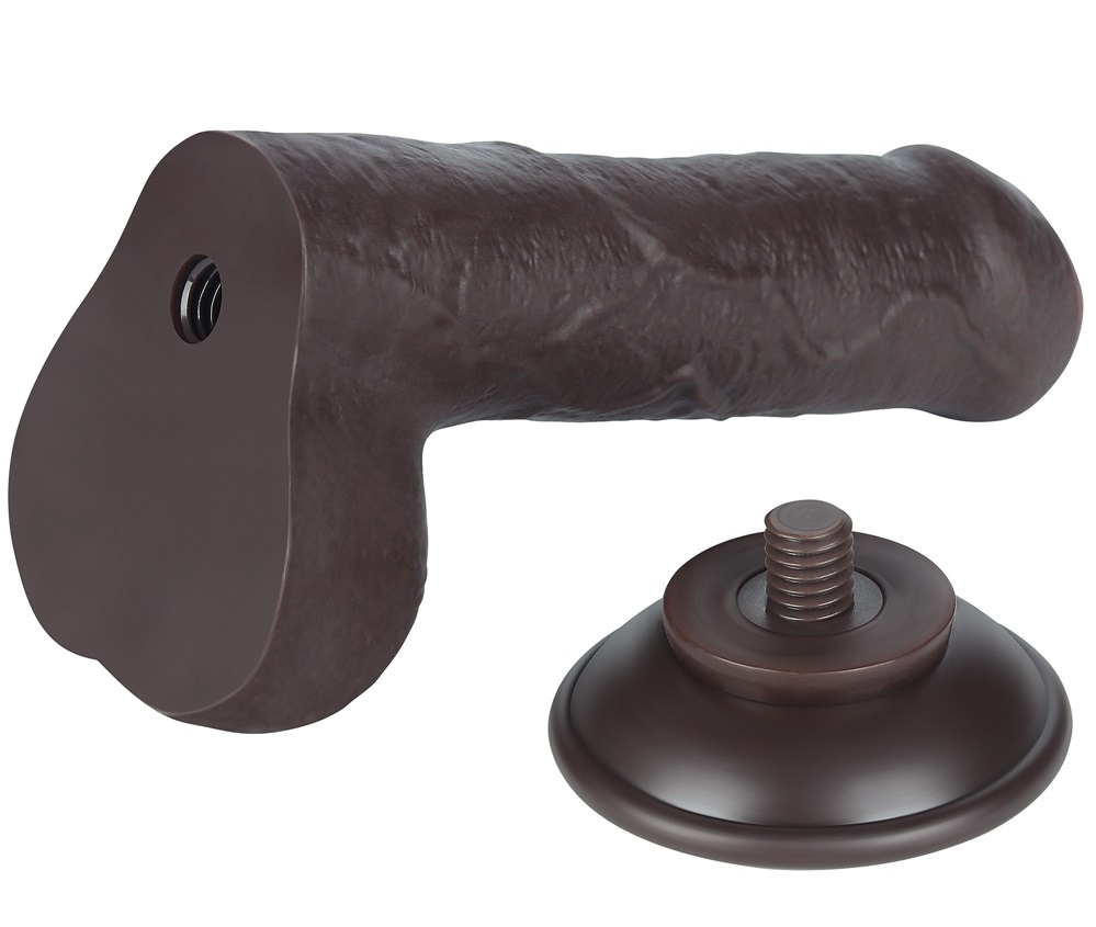 Made of realistic dual-layer sliding-skin material for Iifel... Lovetoy - 7" Sliding Skin Dildo - Brown photo-10