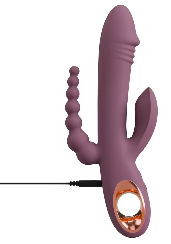 Intense, triple stimulation with comfortable pleasure!
The e... You2Toys - Slim Triple Plum Rabbit Vibrator - Purple photo-10