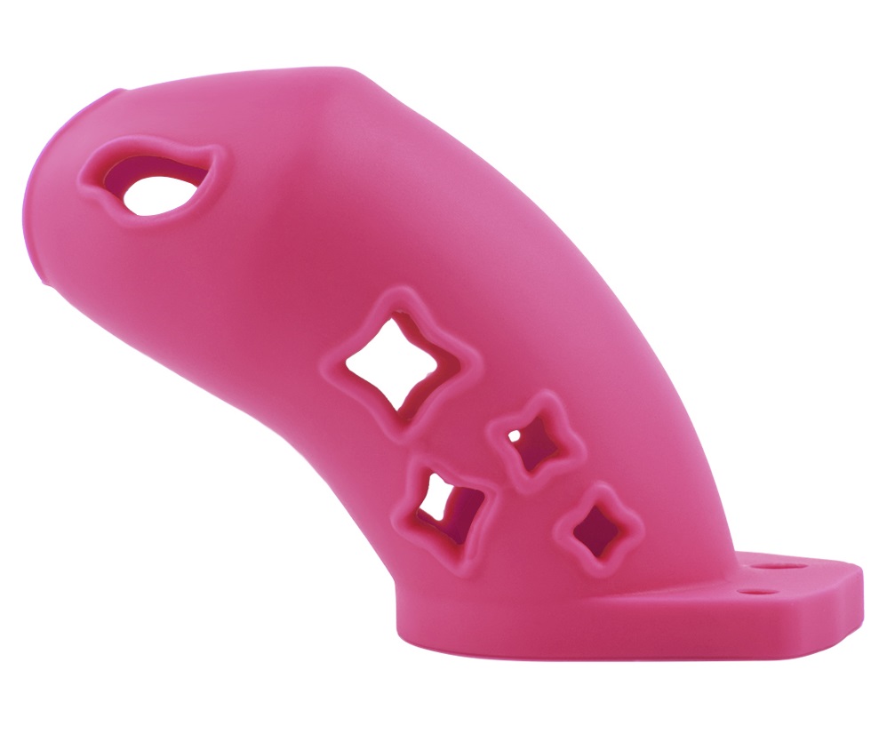 Cage high: 70mm &nb... FAAK - Silicone Chastity Cage 123 - Pink photo-4