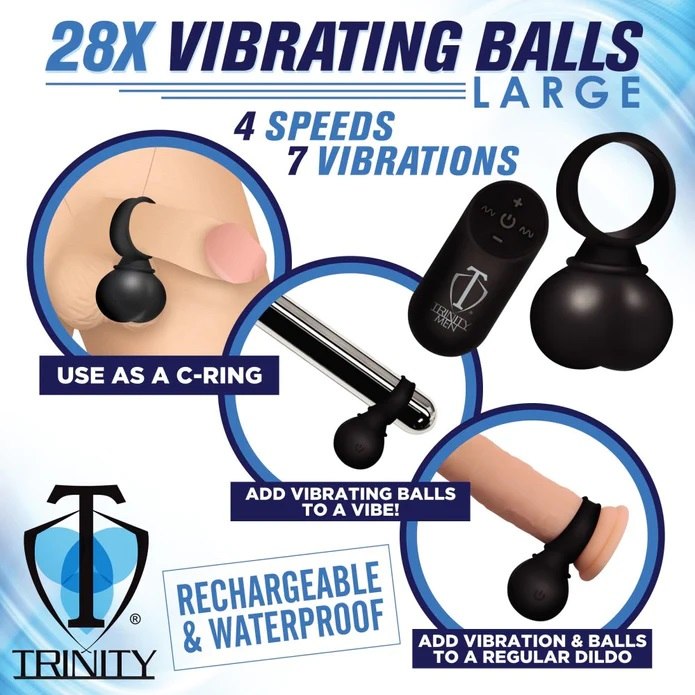 Add more fun to your play and get some vibrating balls to st... Trinity Vibes - 28X Vibro Balls L - Black photo-3