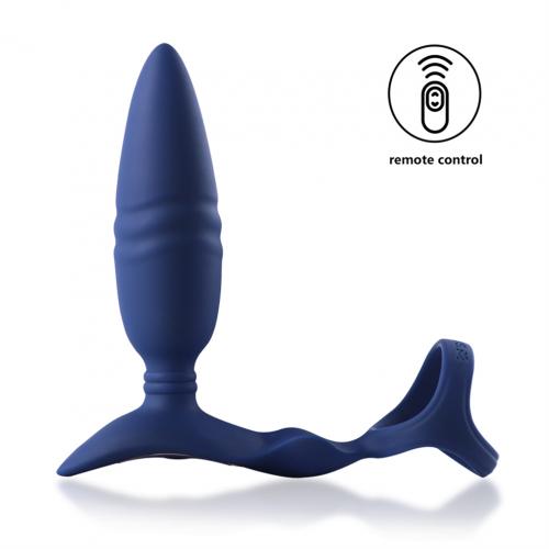 The Arosum Ring’n’Rear delivers stimulation from every angle... Arosum - Ring’n’Rear Thrusting Plug - Blue photo-5