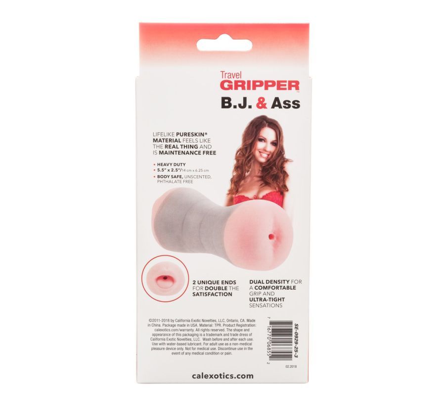 Enjoy unlimited erotic encounters wherever you go with the p... CEN - Travel Gripper B.J. & Ass - Pink photo-7