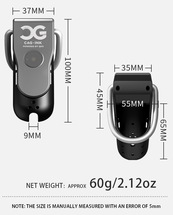 3-Shock modes (Vibrate / Tremble / Sting) at your ch... QIUI - APP Controlled Chastity Device M - Black photo-18