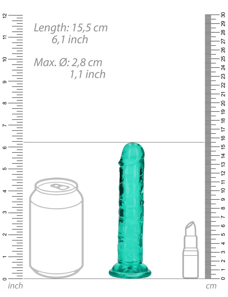 Ready for a CRYSTAL CLEAR orgasm? Reach your finest climax i... RealRock - 6" Straight Realistic Dildo - Green photo-7