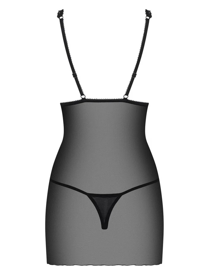 Would you like to take control? Always, right? Hot lace full... Obsessive - Lucita Chemise & Thong - Black - L/XL photo-8