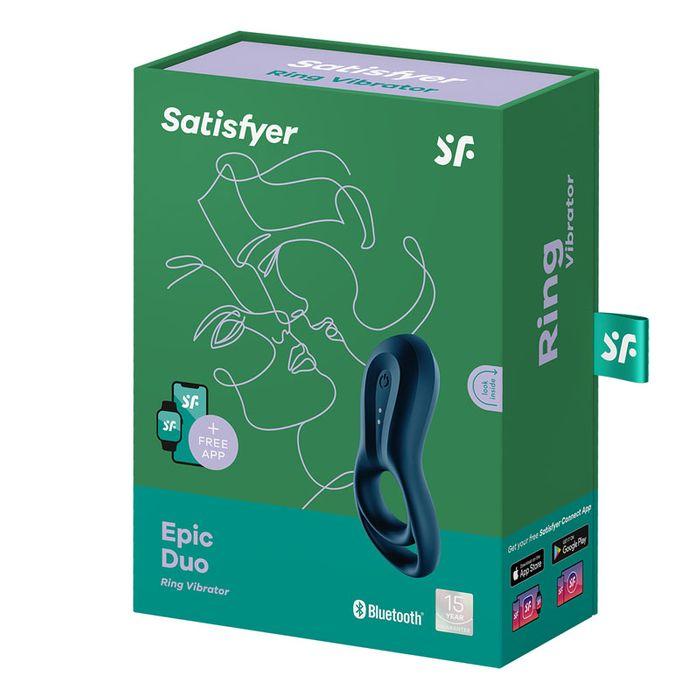 Give your manhood a sensual upgrade with our Satisfyer Epic ... Satisfyer - Epic Duo Ring Vibrator - Navy Blue photo-9