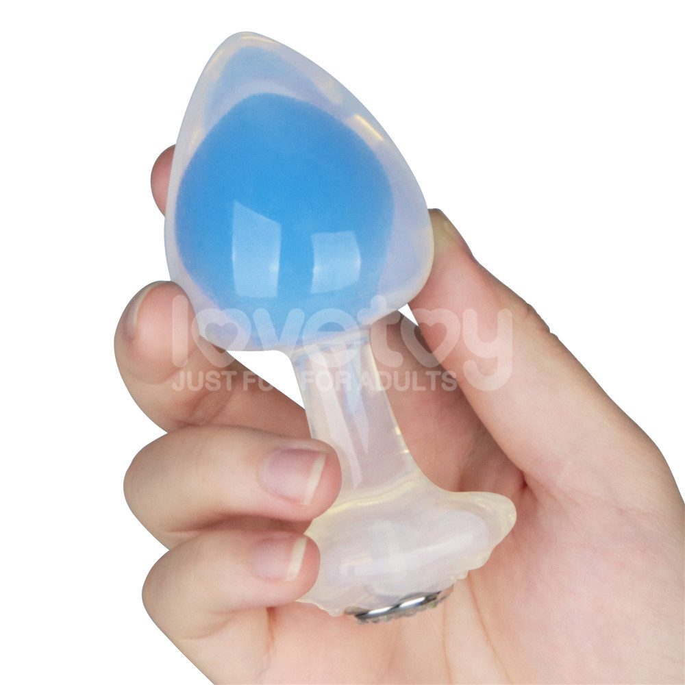 Discover a new level of intimate pleasure with the Gemoria C... Lovetoy - Gemoria Glow Butt Plug - Blue photo-3