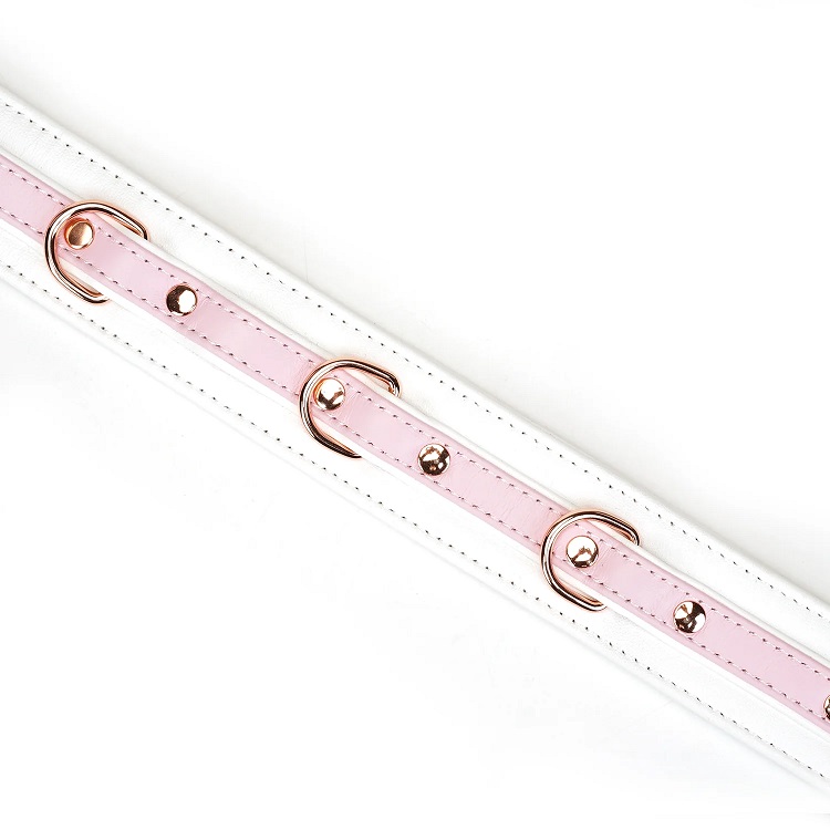 Restraint your partner with these luxurious ostrich skin pat... Liebe Seele - Fairy Goat Leather Collar - Pink photo-2