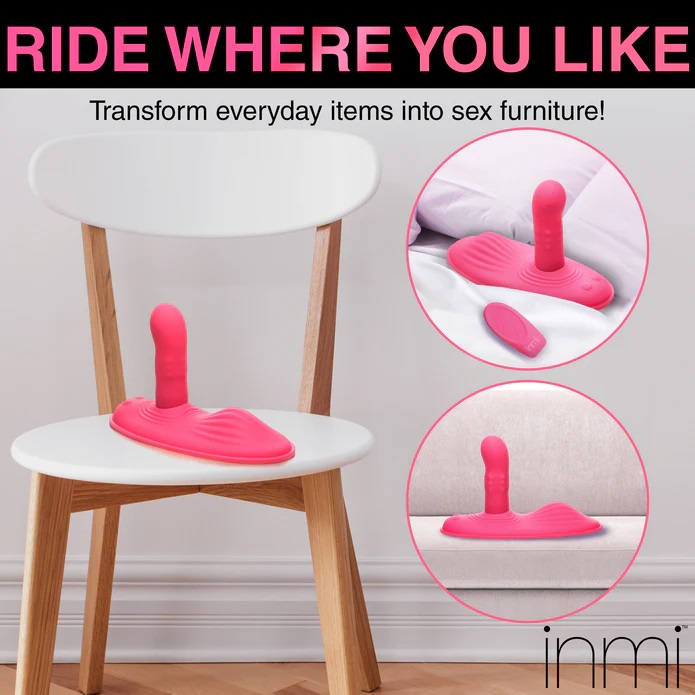 Transform any chair or couch into the perfect, sexy, saddle ... Inmi - Spin 'N' Grind Rotating Vibrator - Pink photo-8