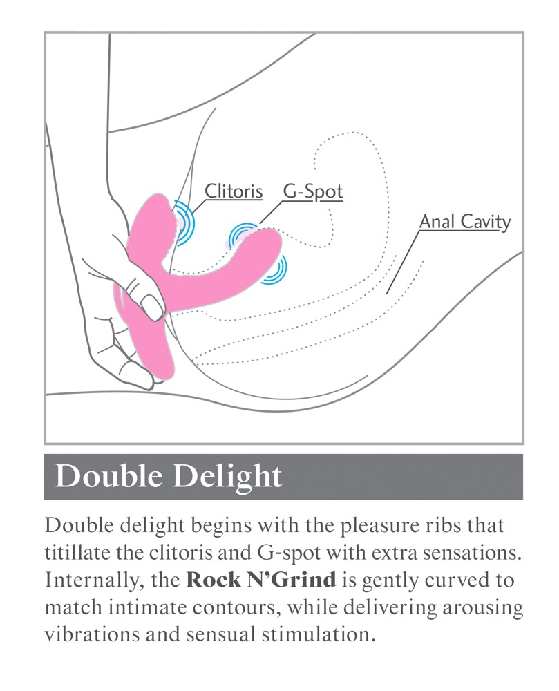 Rock N' Grind is a dual-motor personal pleasure toy to e... 3Some - Rock n’ Grind Vibe - Pink photo-8