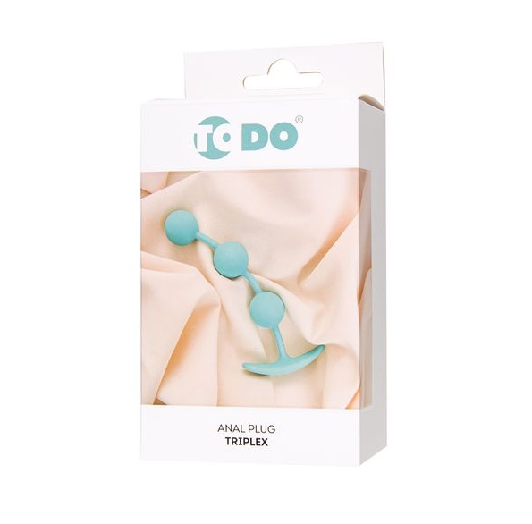 A miniature size suits a novice even. Round tips provides a ... ToDo - Triplex Anal Plug - Mint photo-6