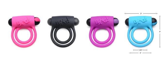 Enhance your cock with this velvety silicone ring and vibrat... Bang! - 28X Vibro Cock Ring - Blue photo-5