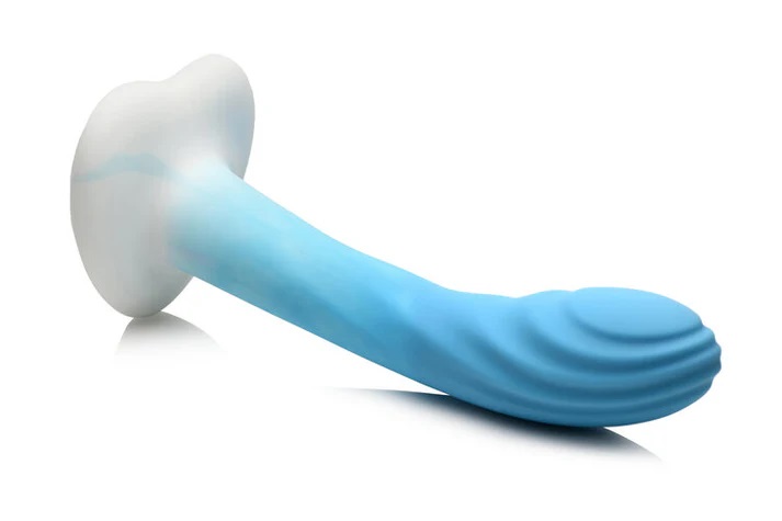 Introducing the Simply Sweet 7” Ripple Silicone Dildo in Blu... Simply Sweet - Rippled Dildo - Blue photo-3