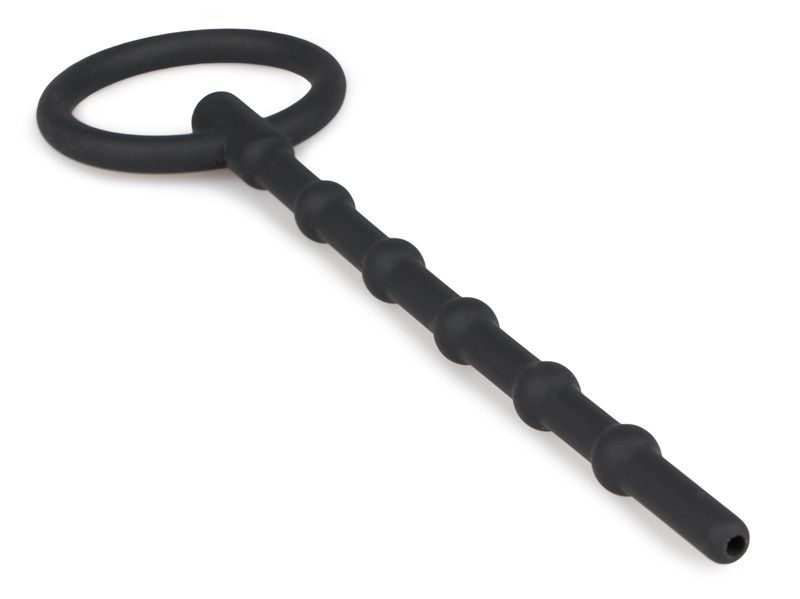 This elegant black penis plug from the Sinner Gear collectio... Sinner Gear - Long Hollow Silicone Penis Plug - Black photo-2