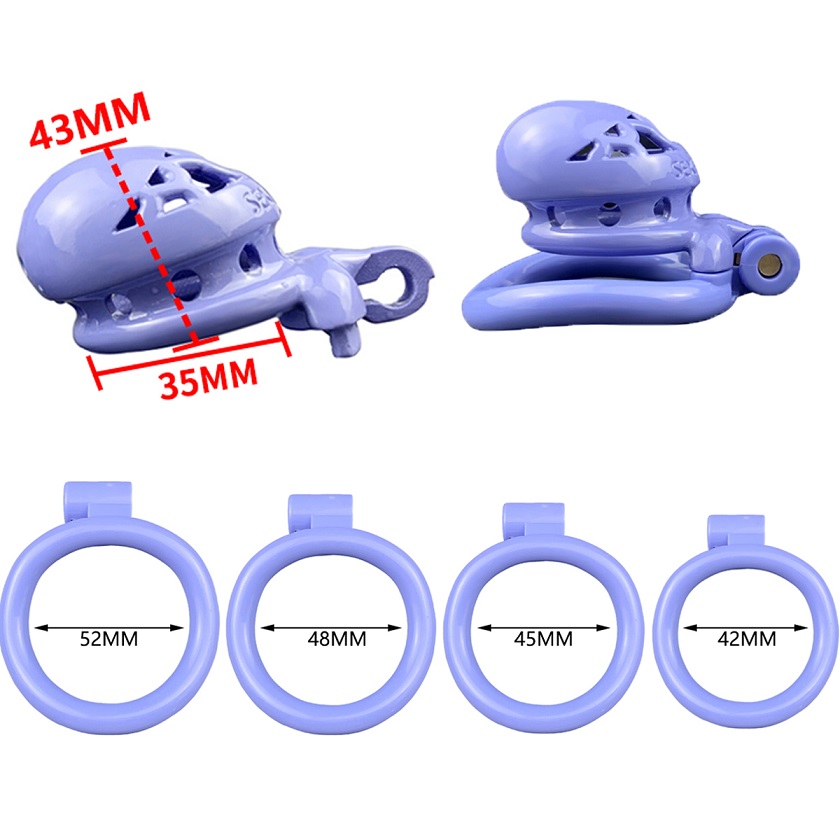 Cage high: 43mm &nb... FAAK - Resin Chastity Cage 107 - Blue photo-10