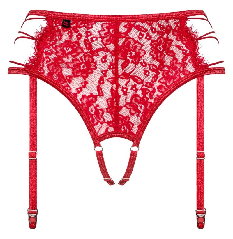 Surprise! We have prepared a wonderful 2in1 garter belt with... Obsessive - Rediosa Garter Belt - Red - L/XL photo-7