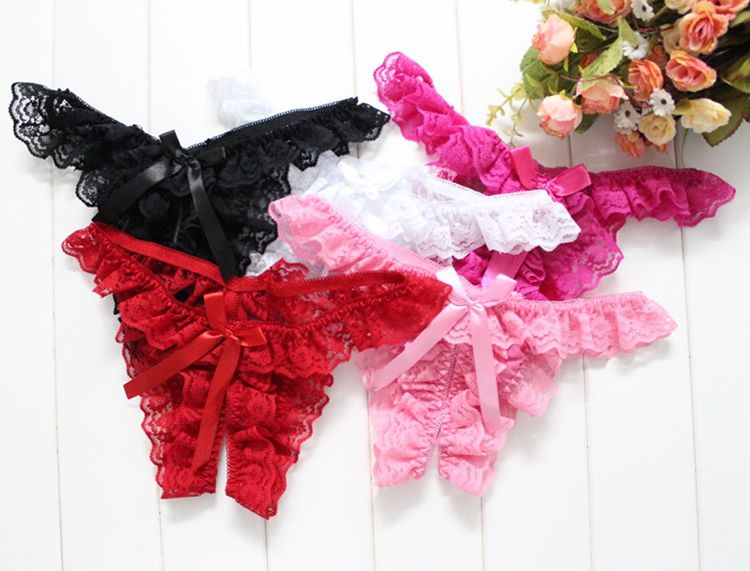 Romantic lace fabric, private opening design, a beautiful bu... SB - Thong T115 - Pink photo-8