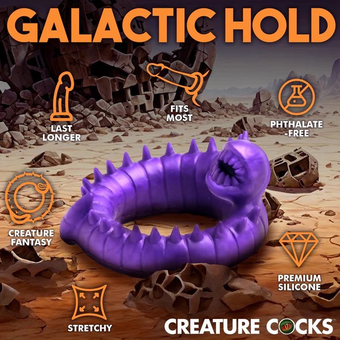 Enhance your rod with this toothy, purple, galactic worm! Th... Creature Cocks - Slitherine Ring photo-6