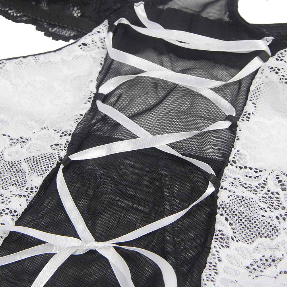 White Lace Sexy Garter Belt Maid Costume with Leg Ring
Mate... Ohyeah - Maid Costume w Garters - Black - M photo-3