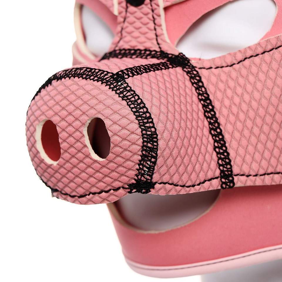 The pig hood is soft and stretchable. No zippers or fuss wit... Kiotos - Pig BDSM Hood - Pink photo-8