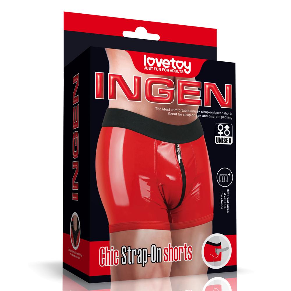 Introducing the "Chic Strap-On shorts" - an innova... Lovetoy - Chic Strap-On Shorts - Red - M/L photo-16