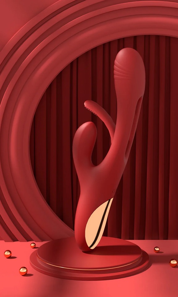 The main shaft of the rabbit vibrated has a hollow design, p... Honey Play Box - Bora Rabbit Tapping Vibrator - Red photo-2