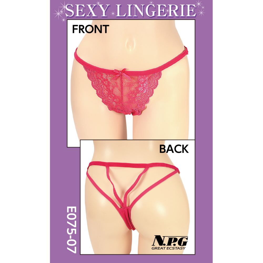 NPG - E075 Premium Sexy Thong - Pink 照片-3