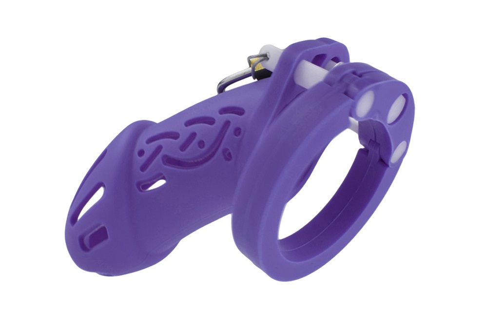 Cage high: 70mm &nb... FAAK - Silicone Chastity Cage 113 - Purple photo-2
