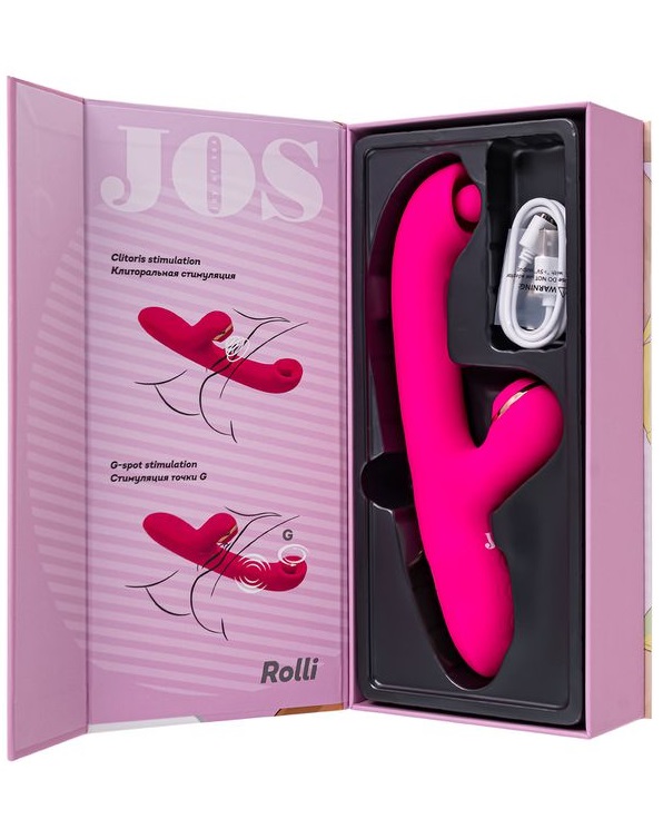 Rolli vibrator with stimulating ball and vacuum stimulation ... JOS - Rolli Ball Rabbit Vibrator - Pink photo-9